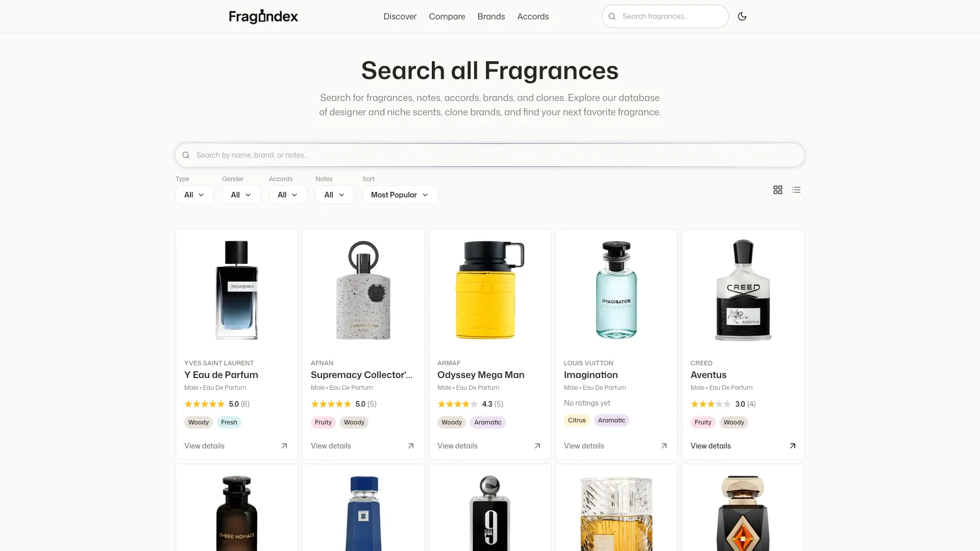 Search fragrances